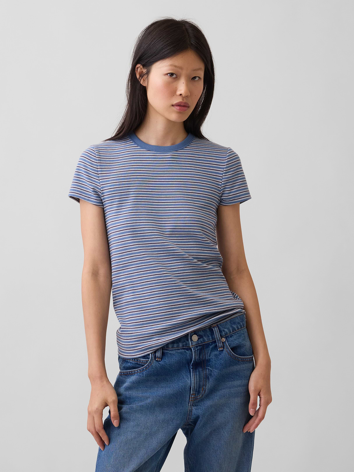 Modern Crew T-Shirt - Blue stripe