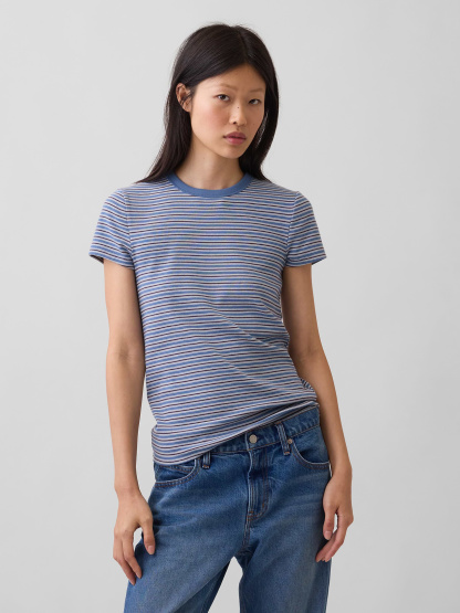 Modern Crew T-Shirt - Blue stripe
