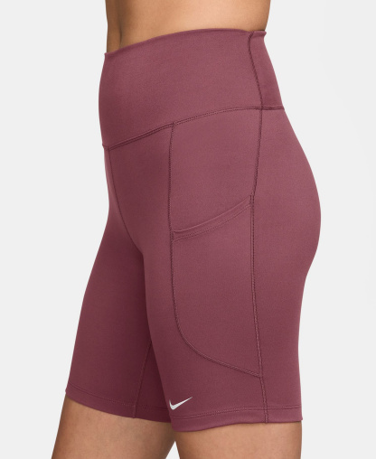 Nike Women's One High-Waisted Side-Pocket 8" Bike Shorts - Pink Smoke/White