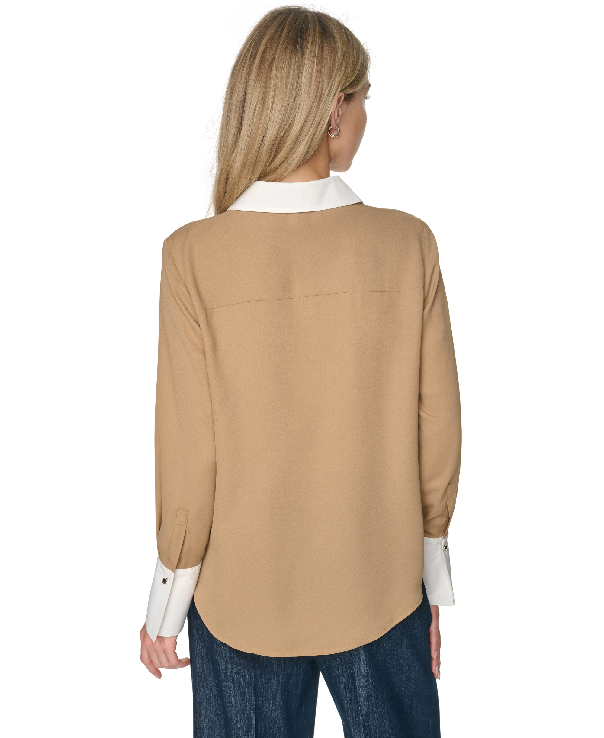 Tommy Hilfiger Women's Slim-Fit Button-Up Top - Tigr Eye/i