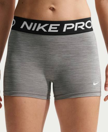 Nike Women's Mid-Rise Biker Shorts - Smoke Grey heather/black/white