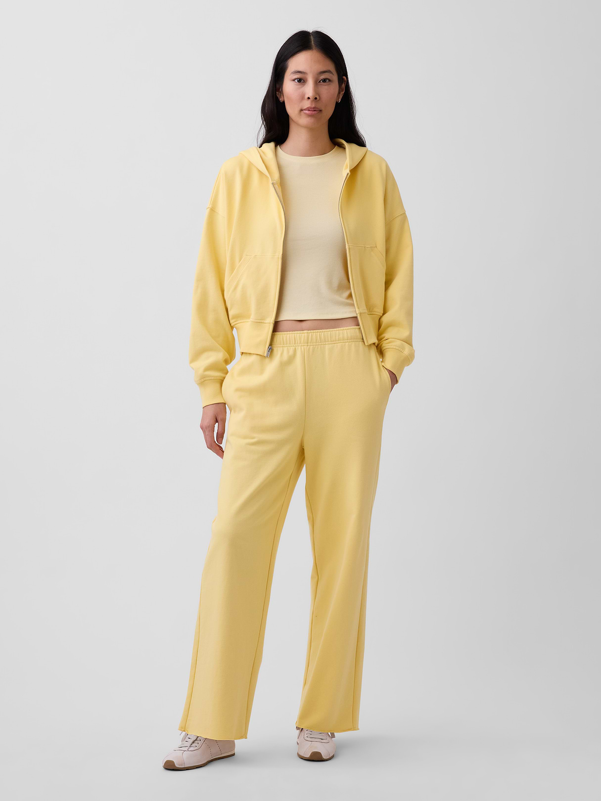 Mid Rise VintageSoft Terry Loose Sweatpants - Havana yellow
