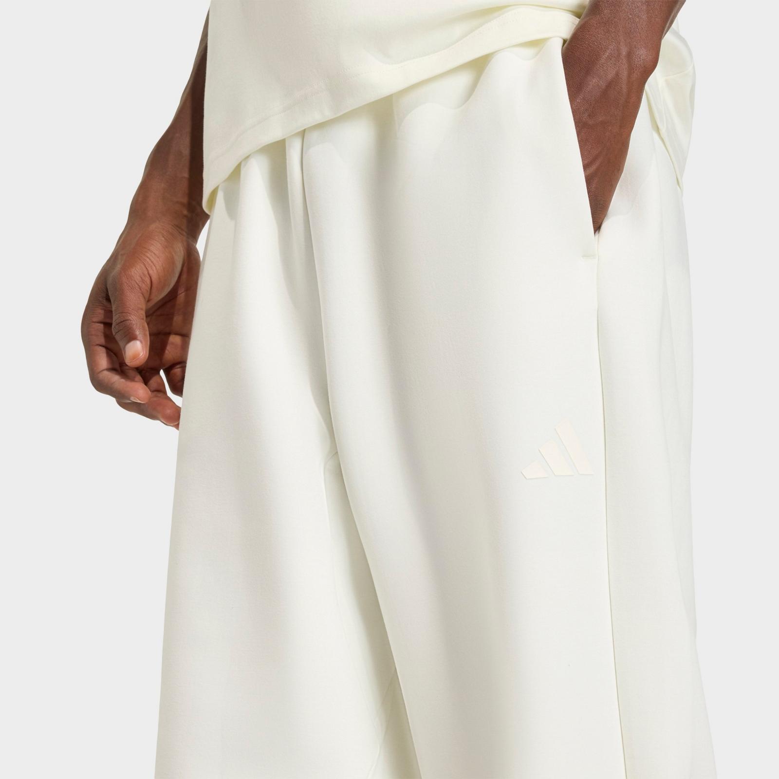 Men's adidas Soft Luxe French Terry Sweatpants - Off White - view 5