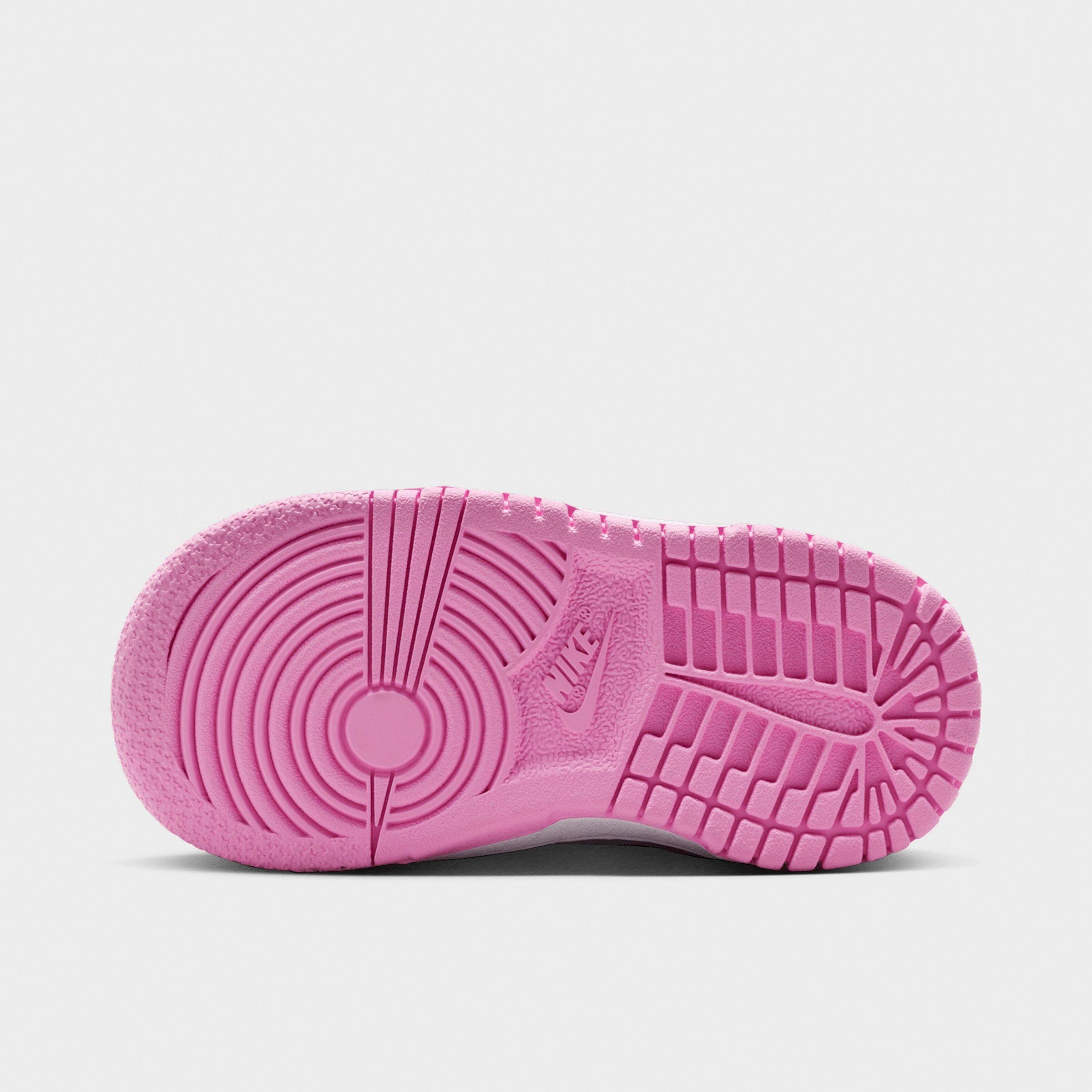 Kids' Toddler Nithtke Dunk Low Casual Shoes - White/White/White/Pink Rise - Bottom view