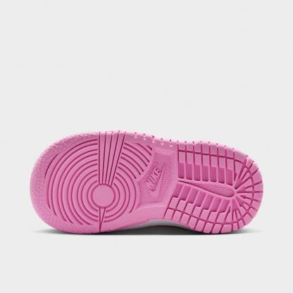 Kids' Toddler Nithtke Dunk Low Casual Shoes - White/White/White/Pink Rise - Bottom view