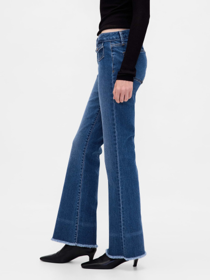Low Rise Long & Lean Split-Hem Jeans - Medium indigo