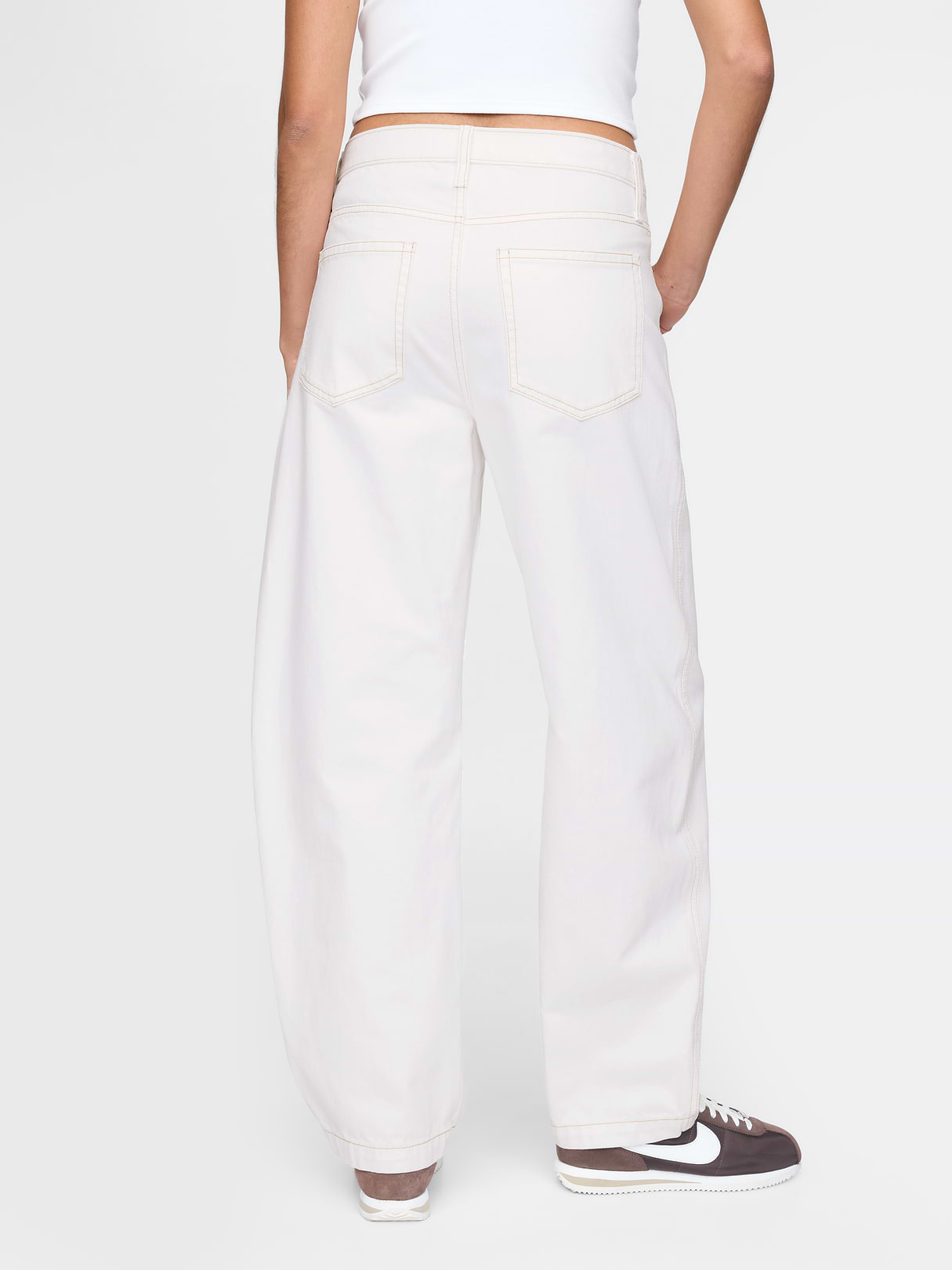 High Rise Barrel Jeans - New off white