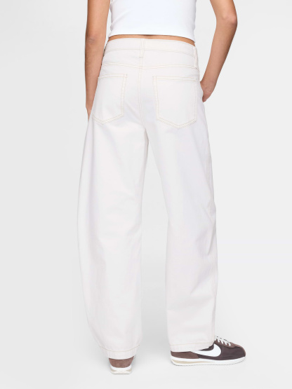 High Rise Barrel Jeans - New off white