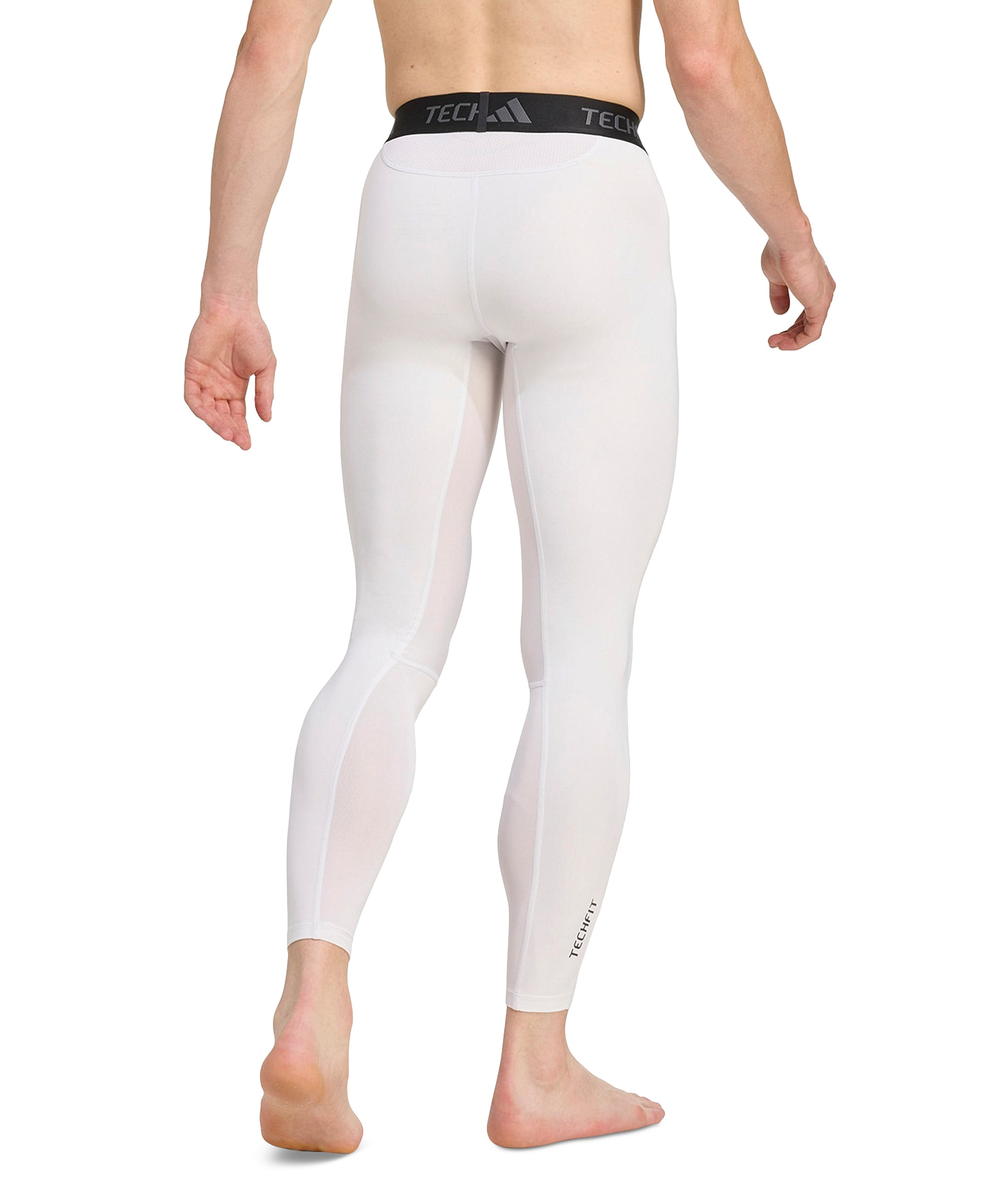 adidas Men's Tech-Fit Long Compression Tights Pants - White