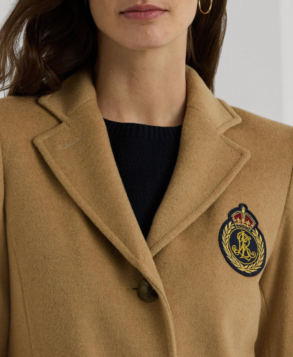 Lauren Ralph Lauren Women's Single-Breasted Peacoat - Camel