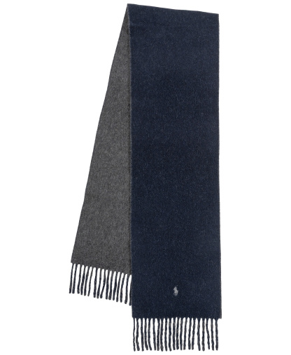 Polo Ralph Lauren Men's Classic Wool Blend Reversible Scarf - Navy/Charcoal