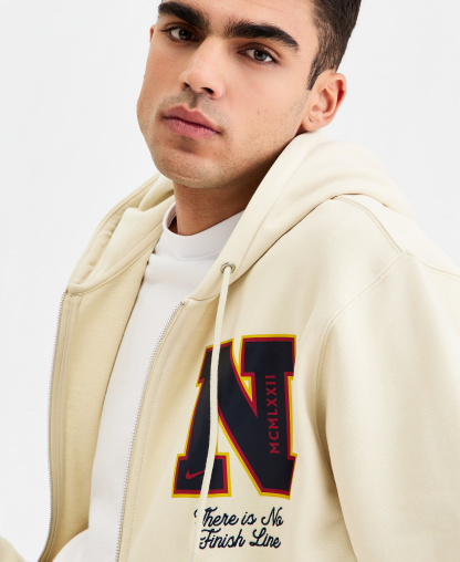 Nike Men's Sportswear Club French Terry Full-Zip Hoodie - Obsidian/Light Khaki