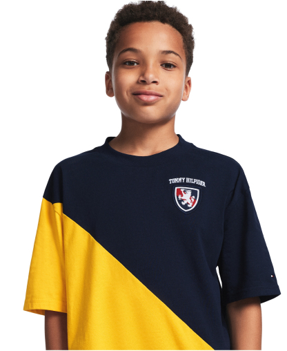 Tommy Hilfiger Boys' 8-20 Color-Blocked Logo Graphic T-Shirt - Navy Blazer