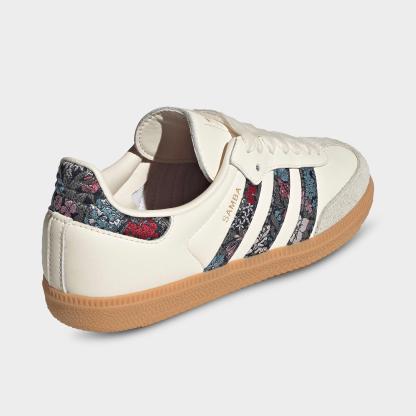 Big Kids' adidas Originals Samba OG Casual Shoes - Part 1 - Cream White/Supplier Colour/Talc - Back view