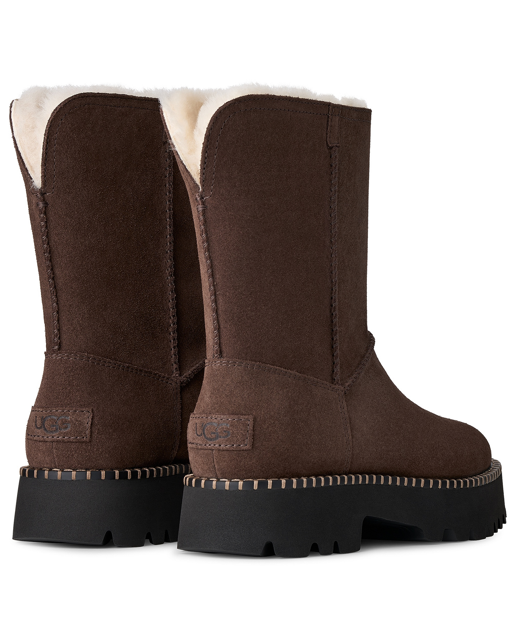 UGG® Women's Uptowner Round Toe Short Booties - Burnt Cedar