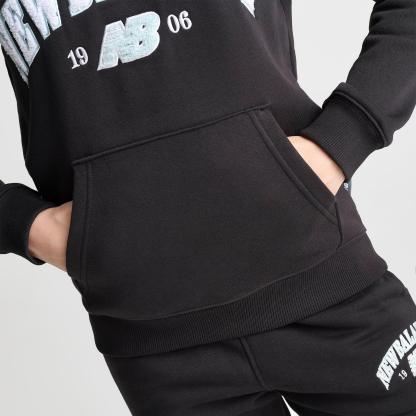Girls' Big Kids' New Balance Chenille Arch Pullover Hoodie - Caviar - view 6