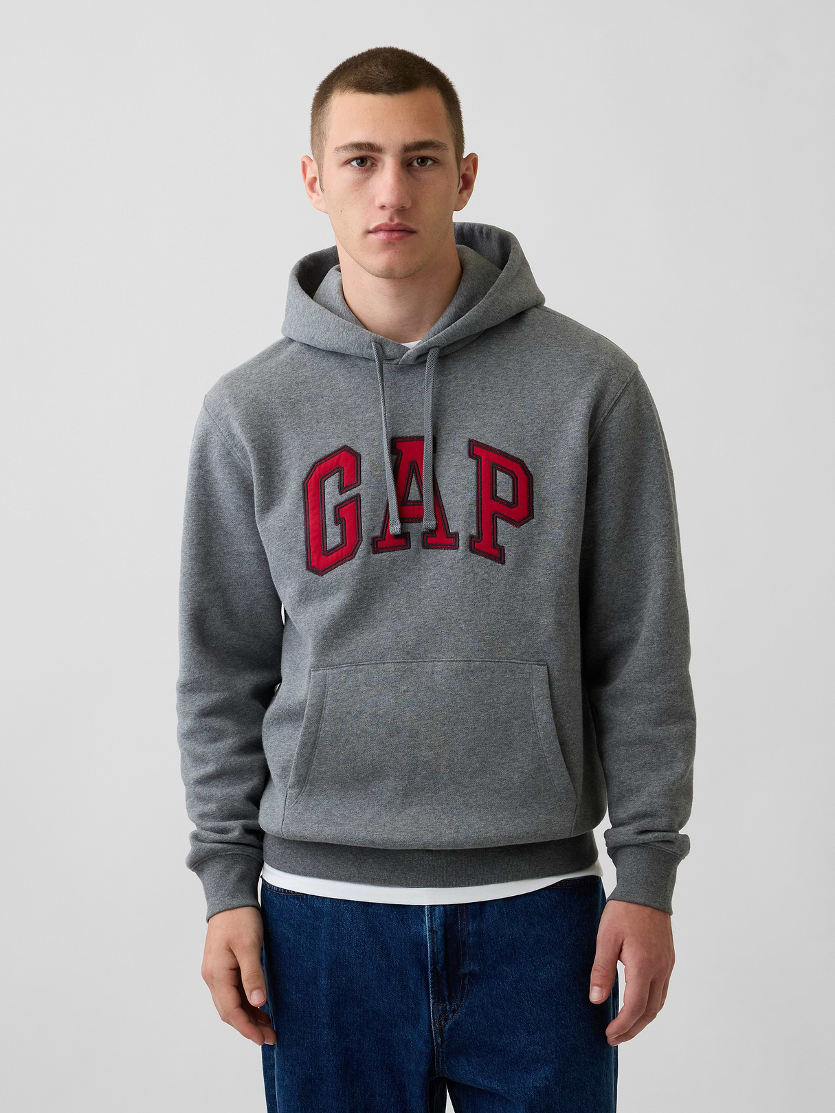 Adult VintageSoft Arch Logo Hoodie - Charcoal grey
