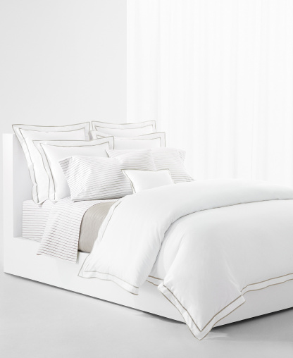 Lauren Ralph Lauren Spencer Stripe Sheet Set, Queen - Stone Grey