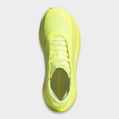 Women's adidas Hyperboost Edge Running Shoes - Part 2 - Hi-Res Yellow/Matte Silver/Light Solid Grey - Top view