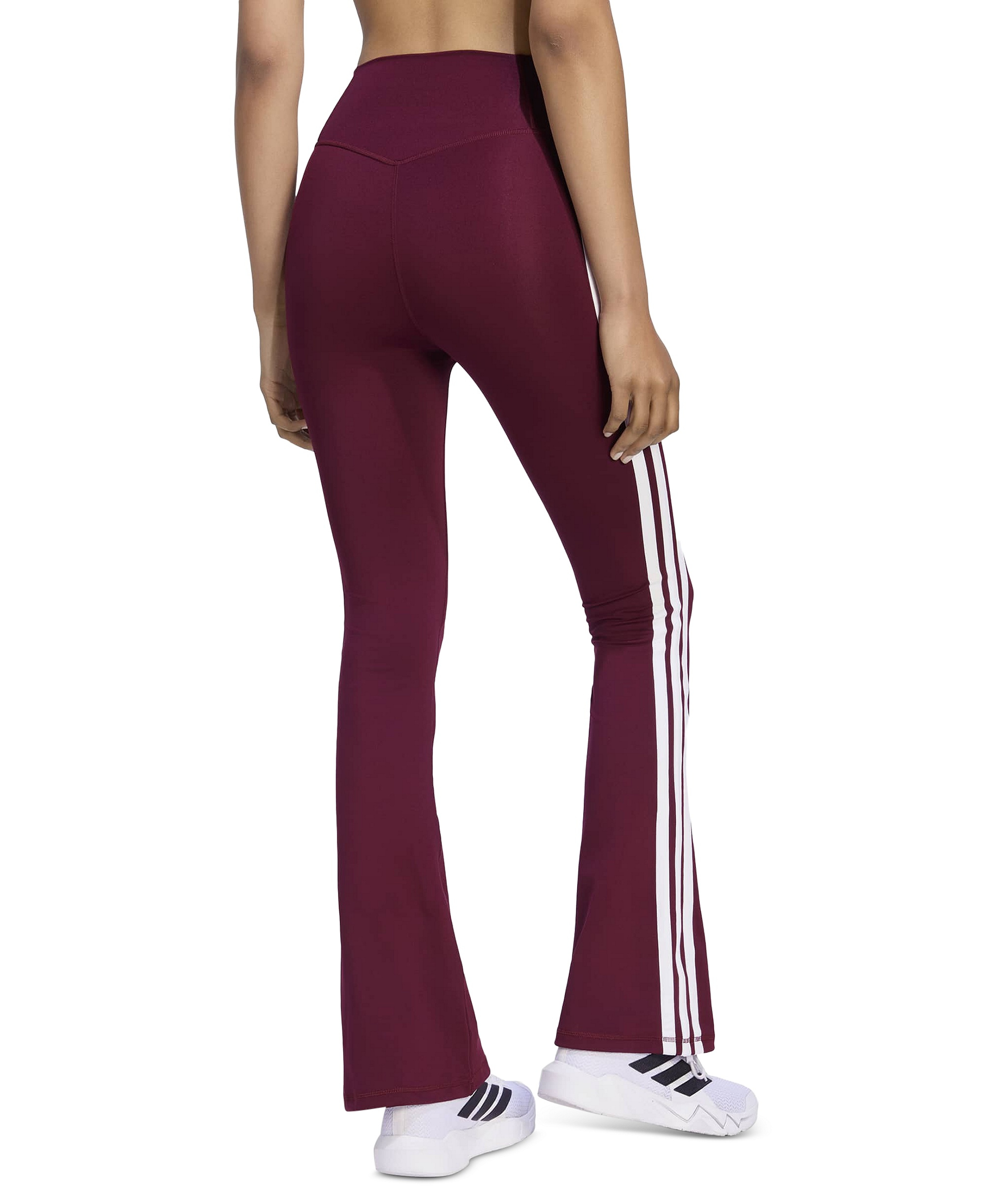 adidas Women's Optime Essentials 3-Stripes Flared Leggings - Black/White
