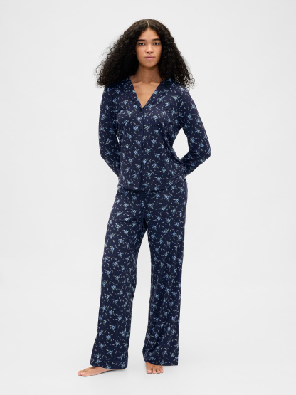 SoftMade Modal PJ Pants - Navy blue floral