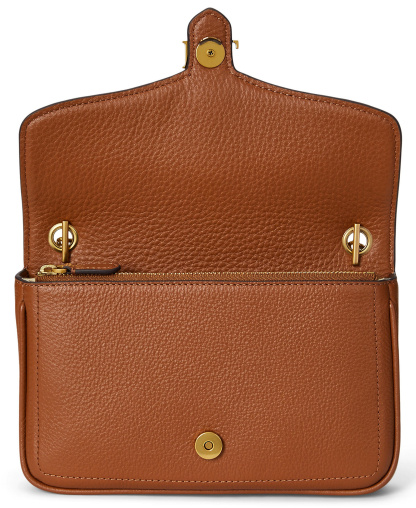 Lauren Ralph Lauren Bradley Small Pebbled Leather Crossbody Wallet - Lauren Tan