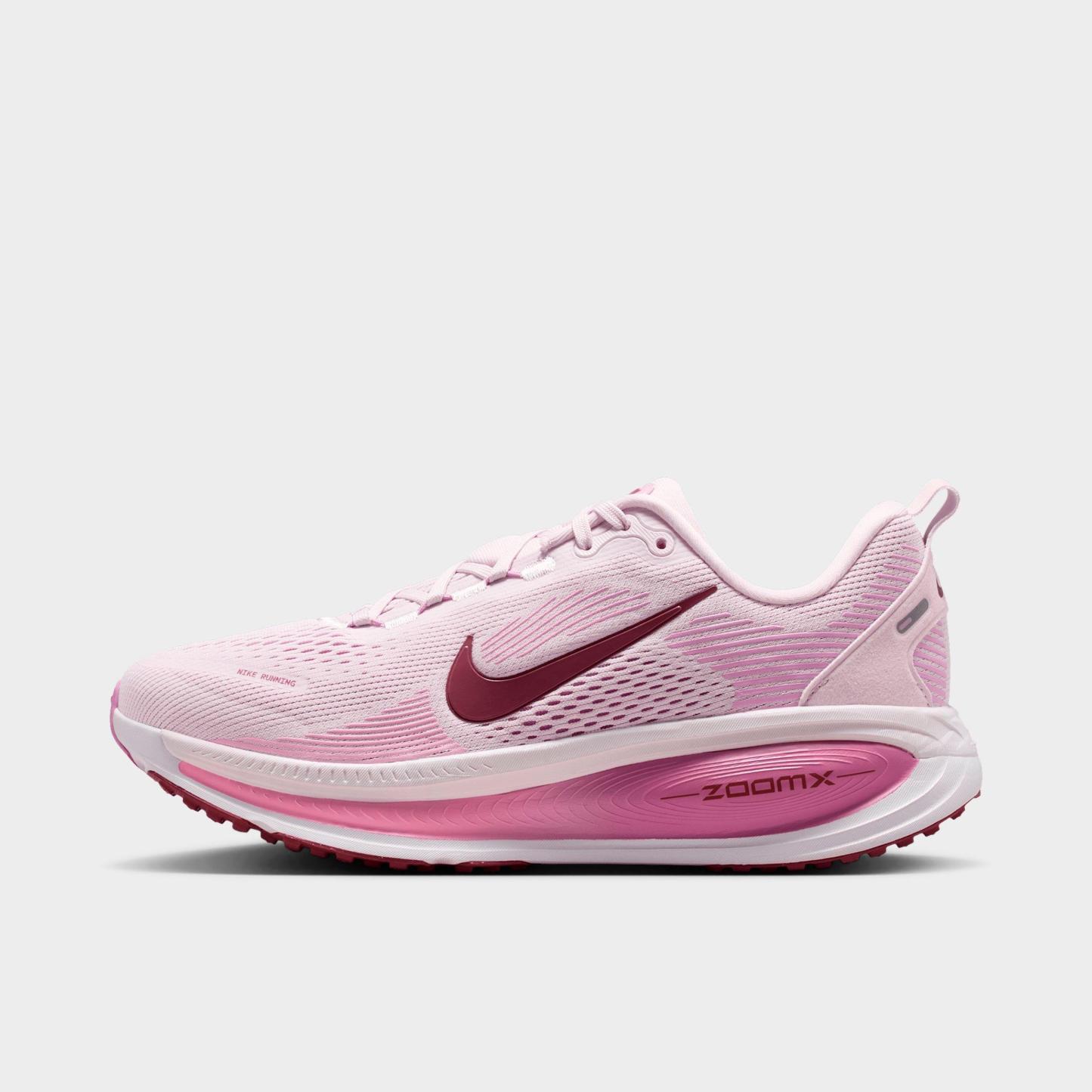 Women's Nithtke Vomero 18 Running Shoes - Part 2 - Bleached Lilac/Light Magenta/Pink Rise/Pink Smoke - Left shoe facing left. Outside of the shoe.