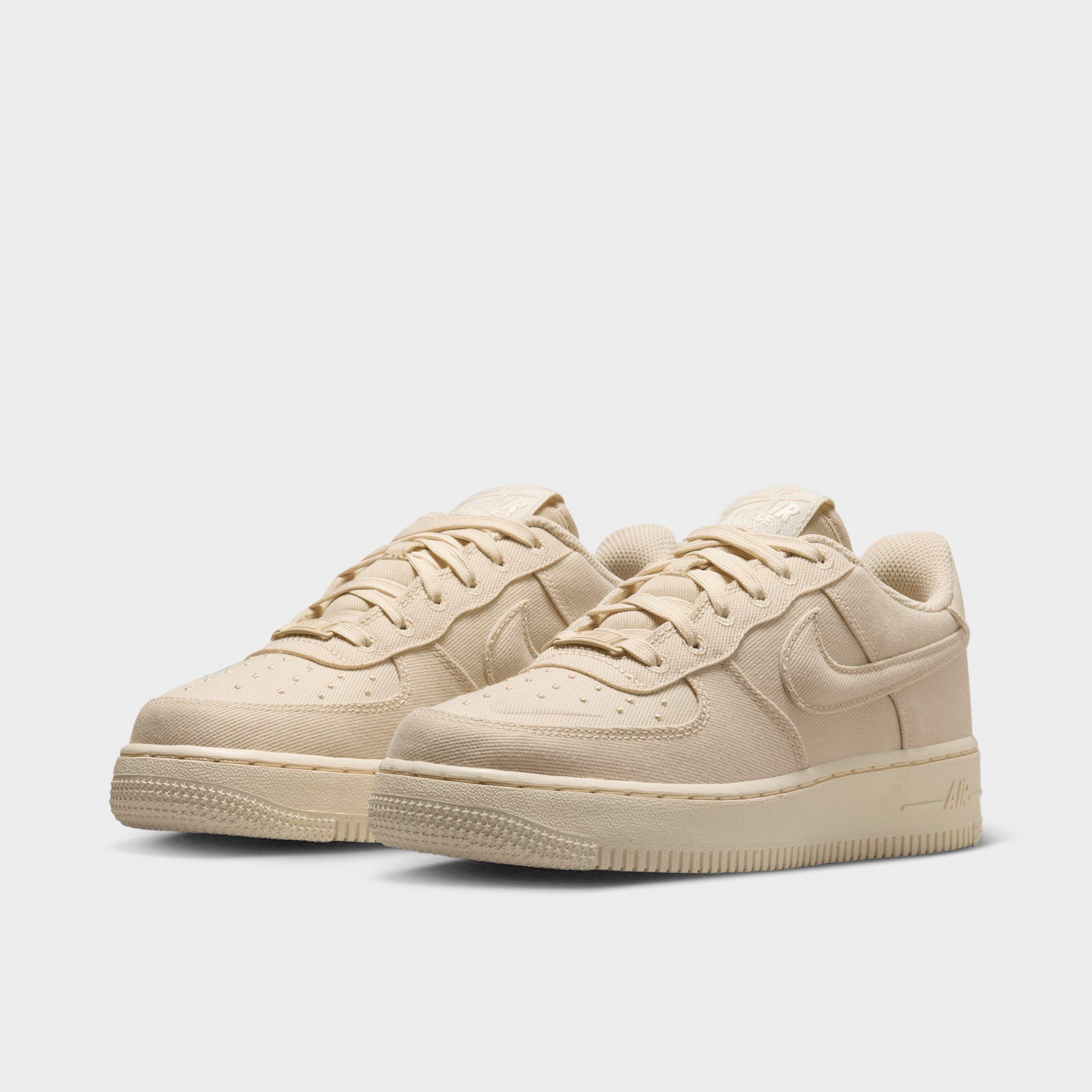 Big Kids' Nithtke Air Force 1 Low Casual Shoes - Beach/Coconut Milk/Sail/Beach - Both shoes facing left
