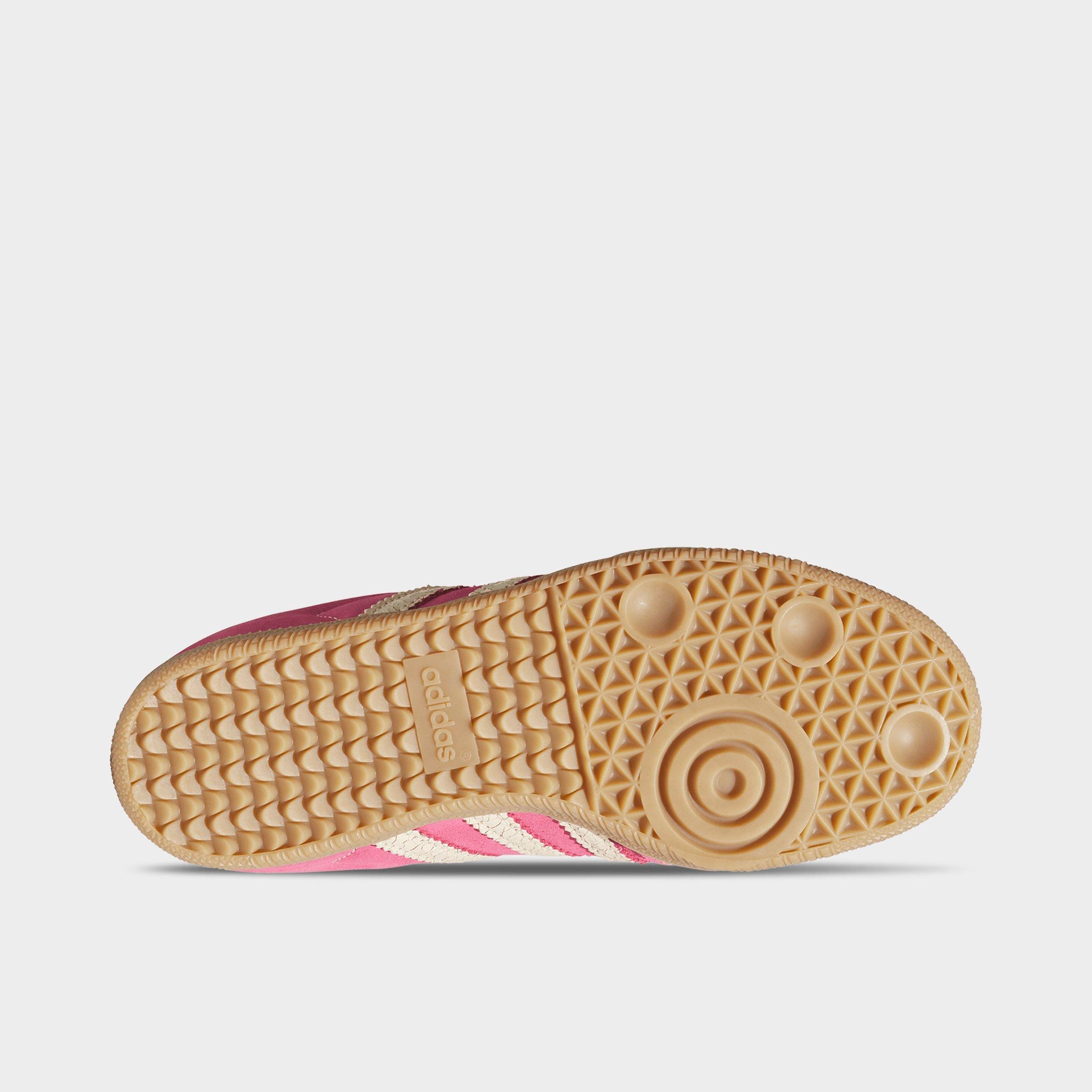 Big Kids' adidas Originals Samba OG Casual Shoes - Part 1 - Pink Fusion/Warm Vanilla/Gum - Bottom view