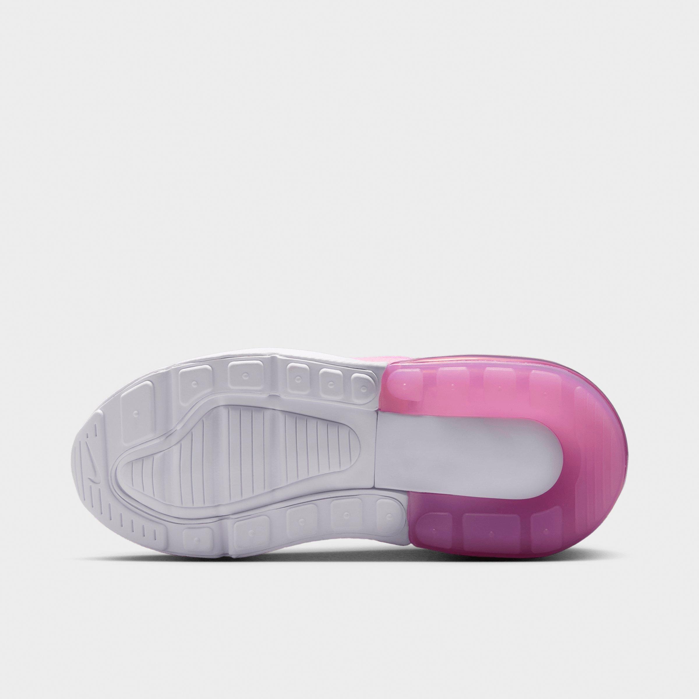 Little Kids' Nithtke Air Max 270 Casual Shoes - Pink Rise/White - Bottom view