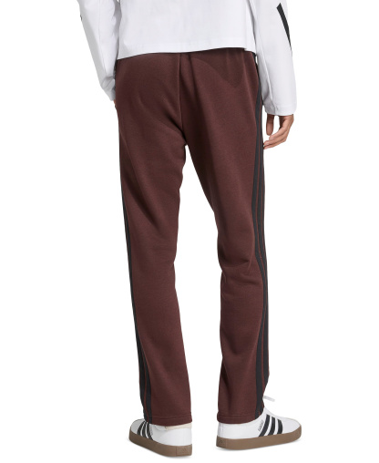 adidas Men's Essentials 3-Stripes Regular Open Hem Fleece Pants - Shadow Brown/Black