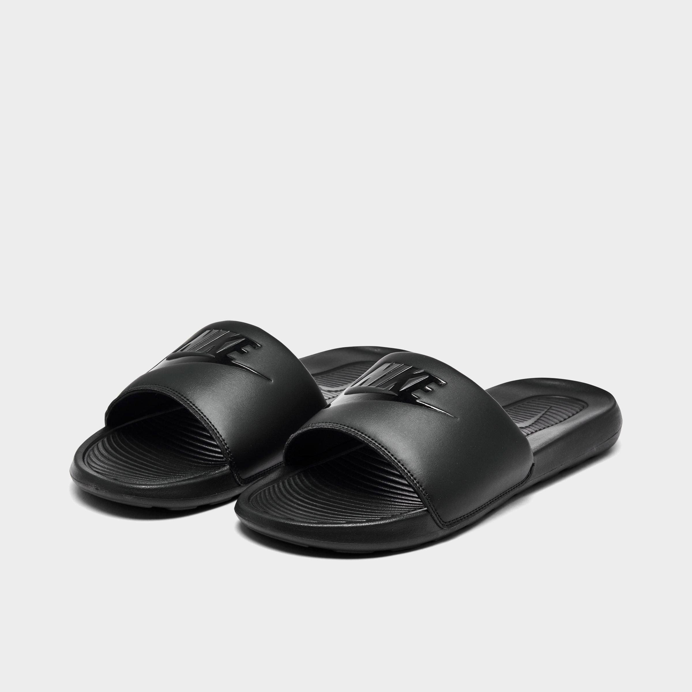 Men's Nithtke Victori One Slide Sandals - Black/Black/Black - Both shoes facing left