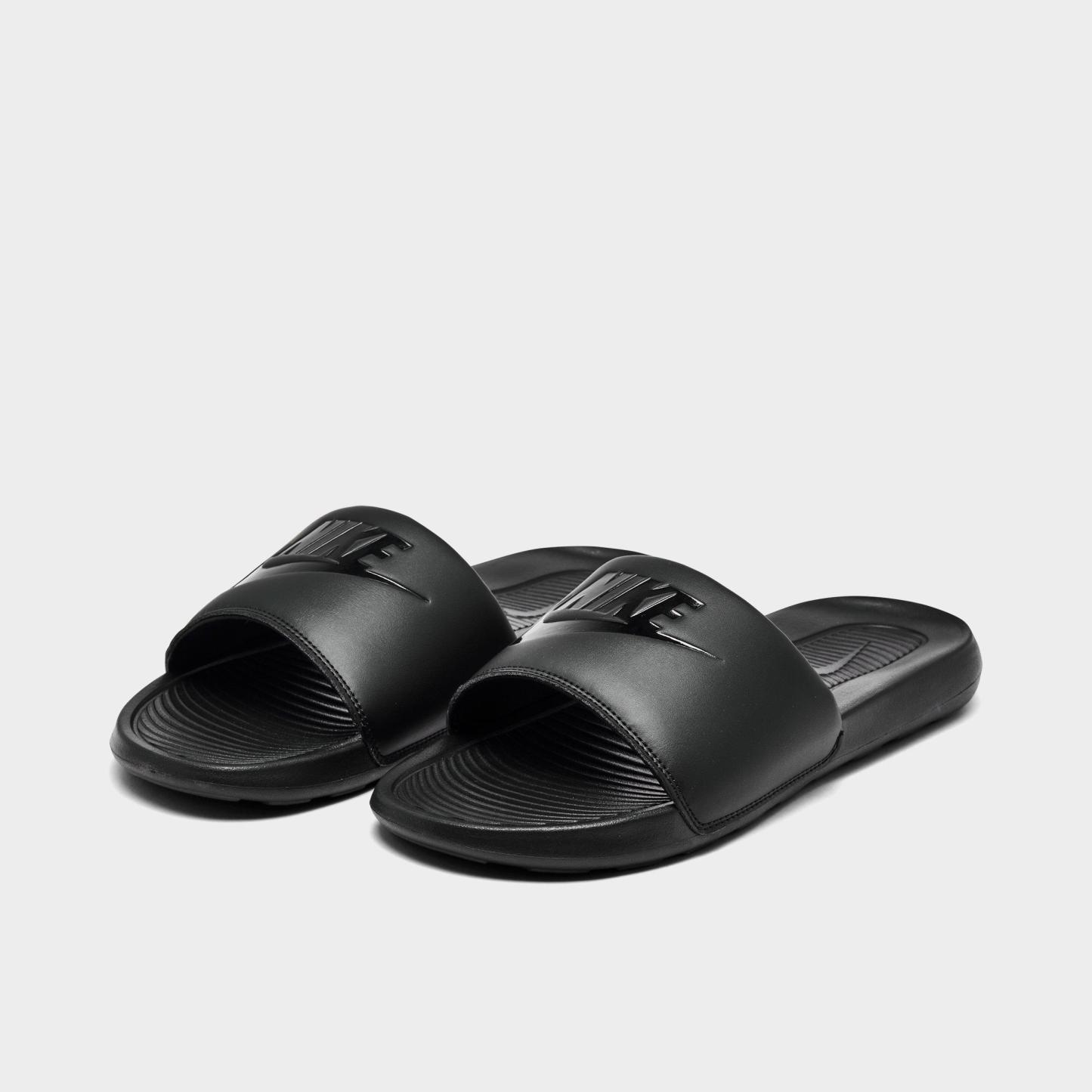 Men's Nithtke Victori One Slide Sandals - Black/Black/Black - Both shoes facing left