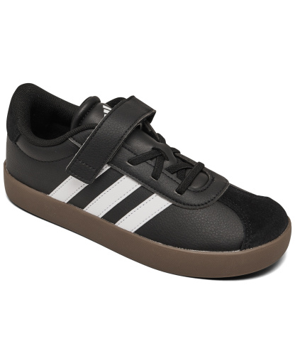 adidas Little Kids VL Court 3.0 Fastening Strap Casual Sneakers from Finish Line - Black, White