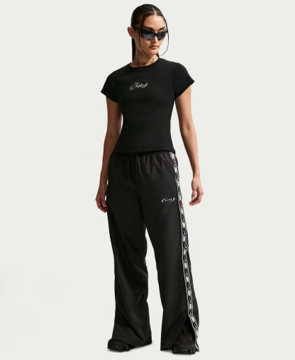 Nike Women's Sportswear Classic Mid-Rise Woven Pants - Black/Sail
