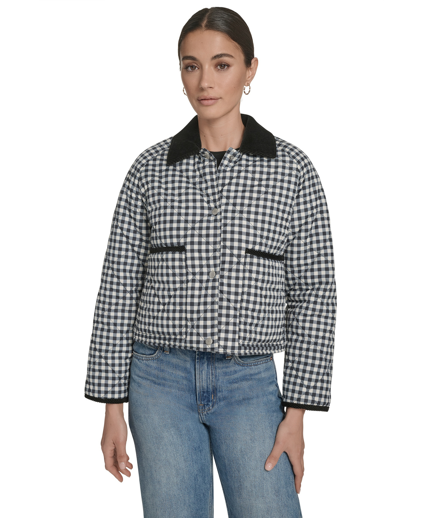 Levi's Women's Diamond Quilted Jacket - Black/white Gingham