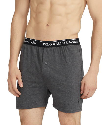 Polo Ralph Lauren Men's 5-Pack Classic-Fit Cotton Knit Boxers - Grey