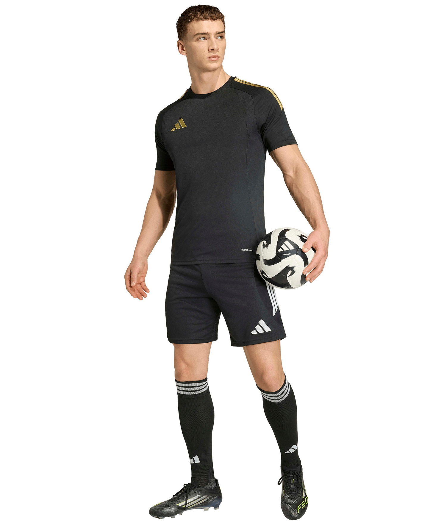adidas Men's Tiro 26 League Jersey Crewneck T-Shirt - Black / Gold