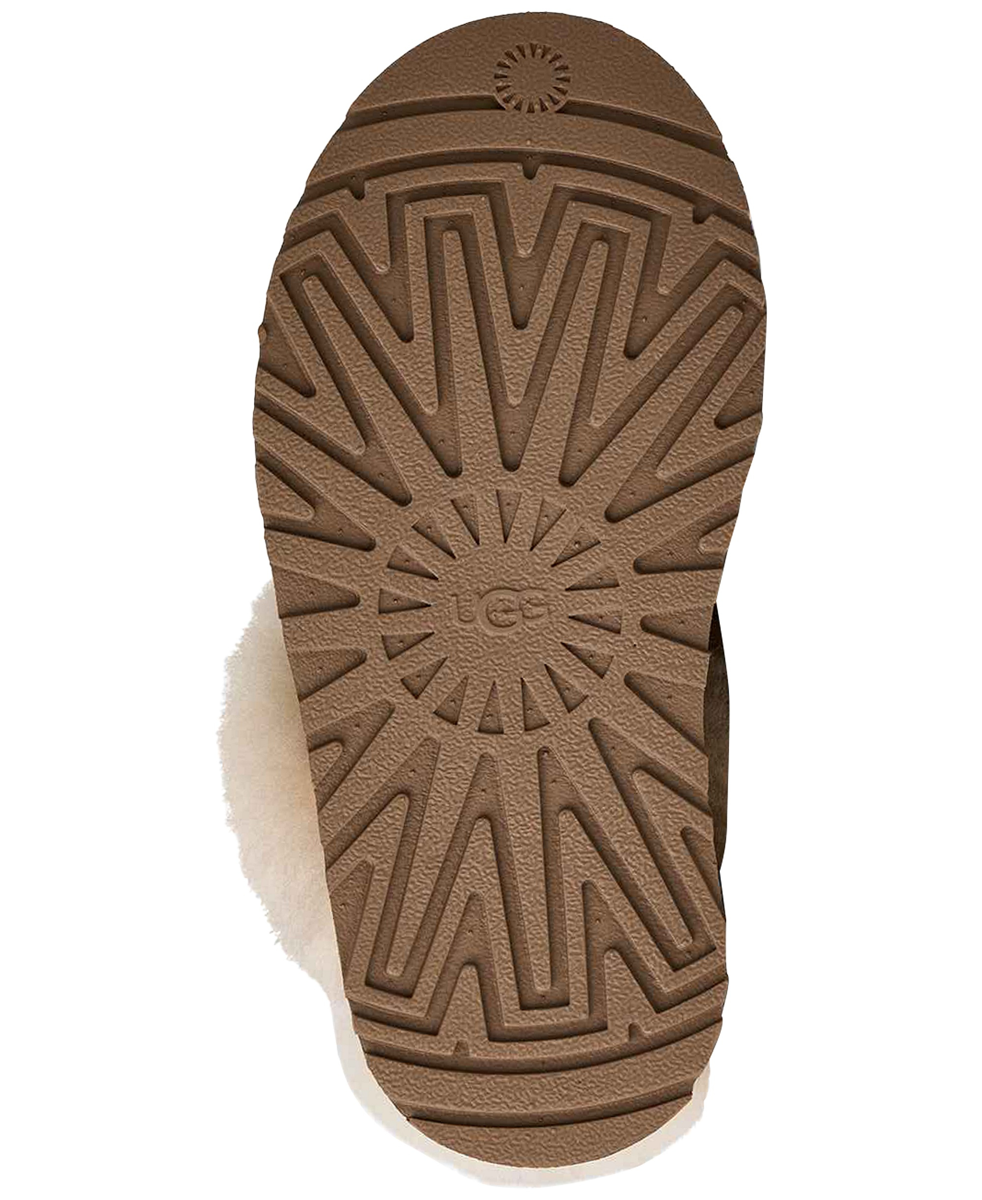 UGG® Kids Round Toe Disquette Slippers - Chestnut