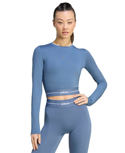 adidas Women's Hyperglam Cropped Training T-Shirt - Power Pink/White