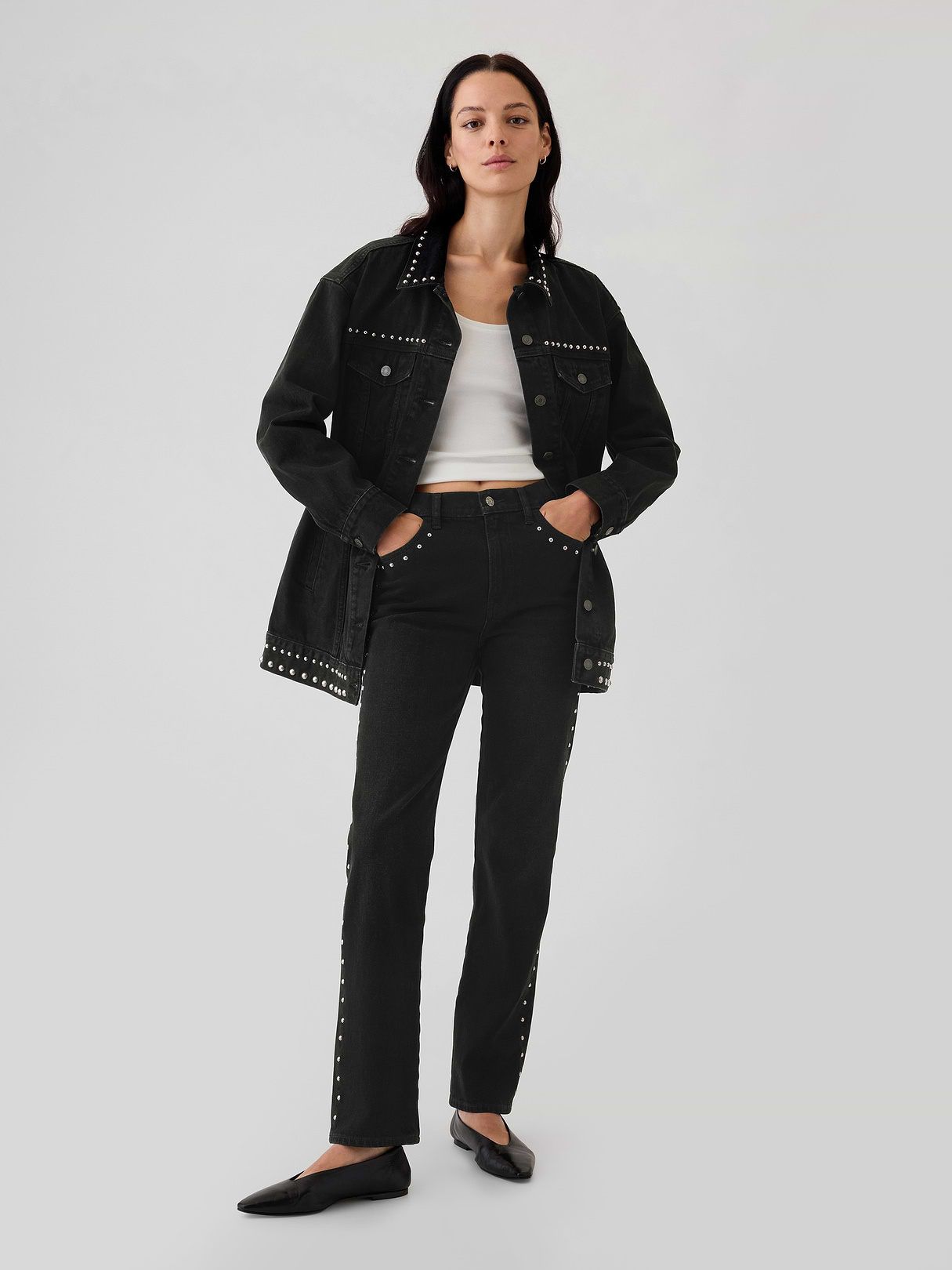 High Rise '90s Slim Straight Jeans - black