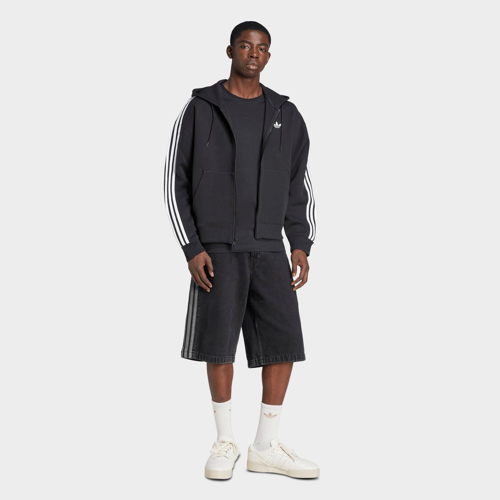 Men's adidas Originals adicolor Spacer Oversized Full-Zip Hoodie - Black - view 2