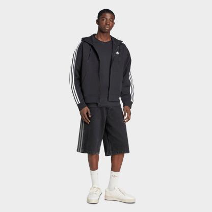 Men's adidas Originals adicolor Spacer Oversized Full-Zip Hoodie - Black - view 2