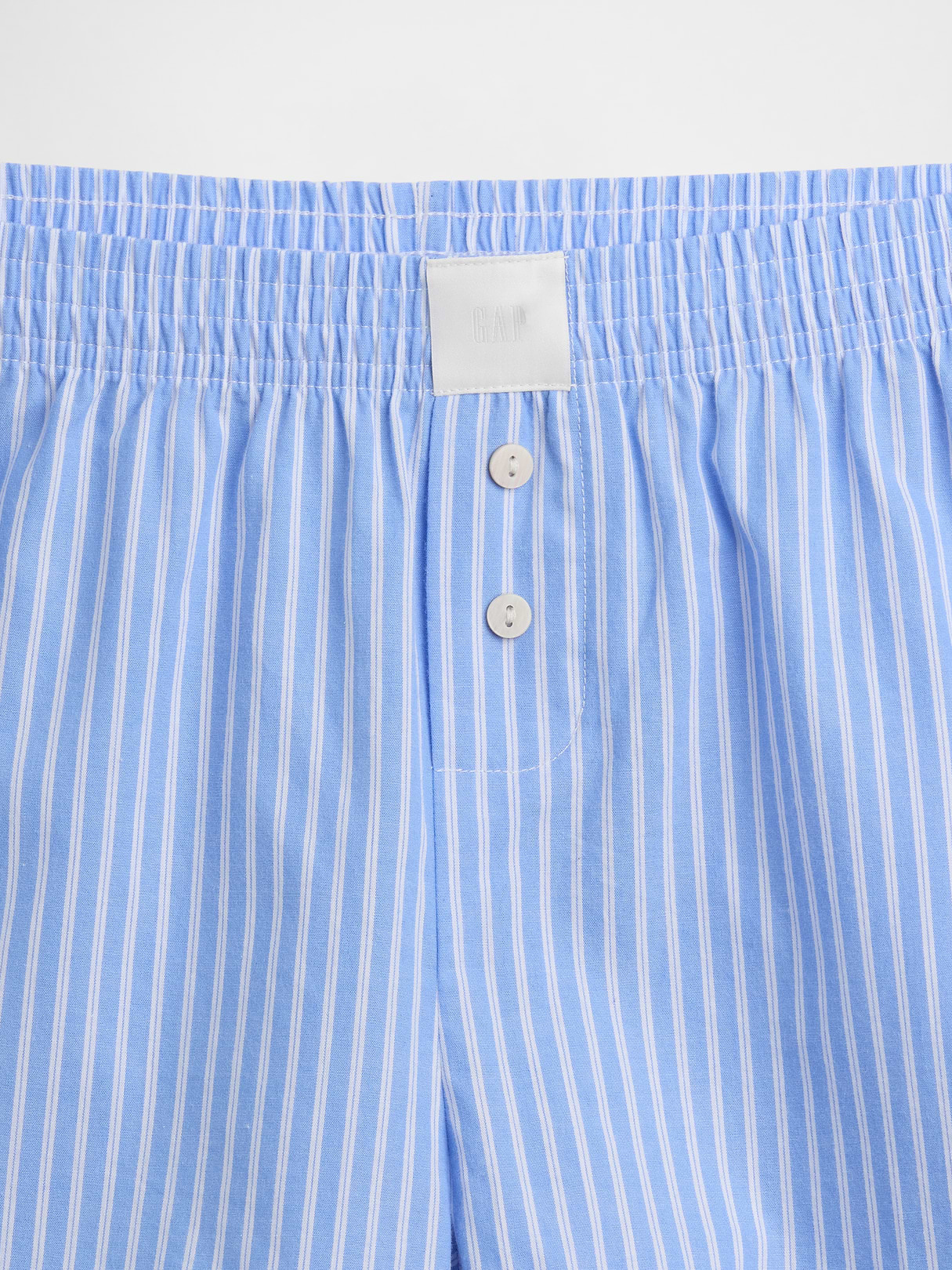 Poplin PJ Boxer Shorts - Blue & white stripe
