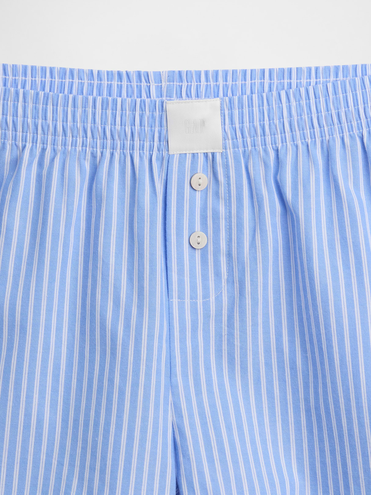 Poplin PJ Boxer Shorts - Blue & white stripe