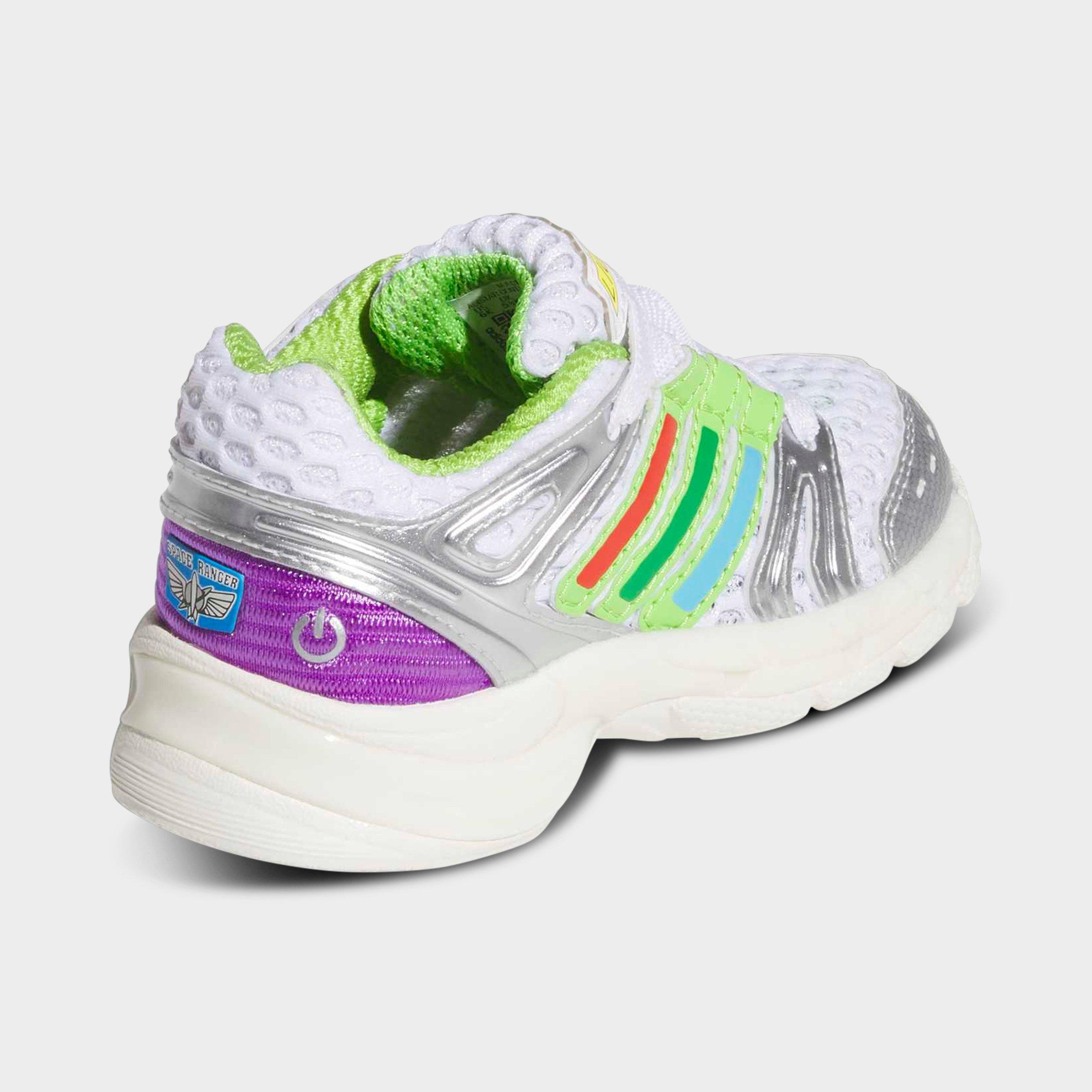 Infant and Kids' Toddler adidas x Pixar Toy Story Adistar Control 5 Stretch Lace LED Casual Shoes - Cloud White/Solar Slime/Silver Metallic - Back view