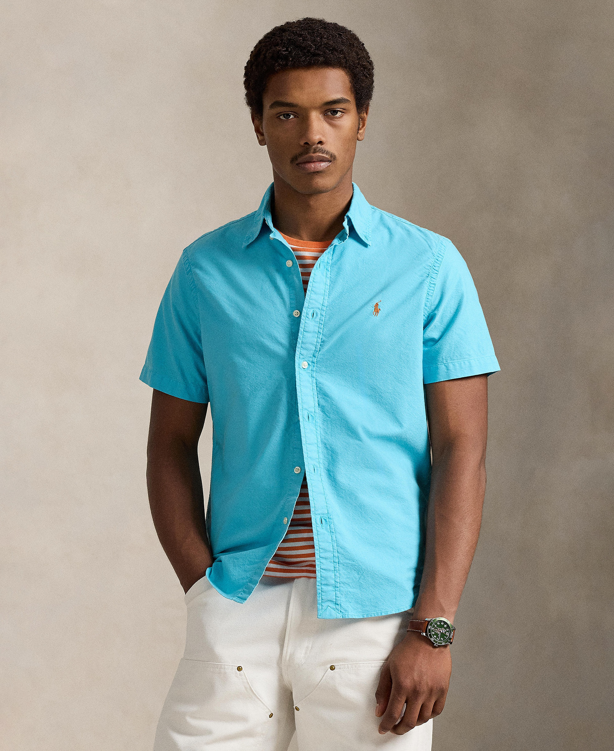 Polo Ralph Lauren Men's Garment-Dyed Oxford Shirt - Perfect Turquoise