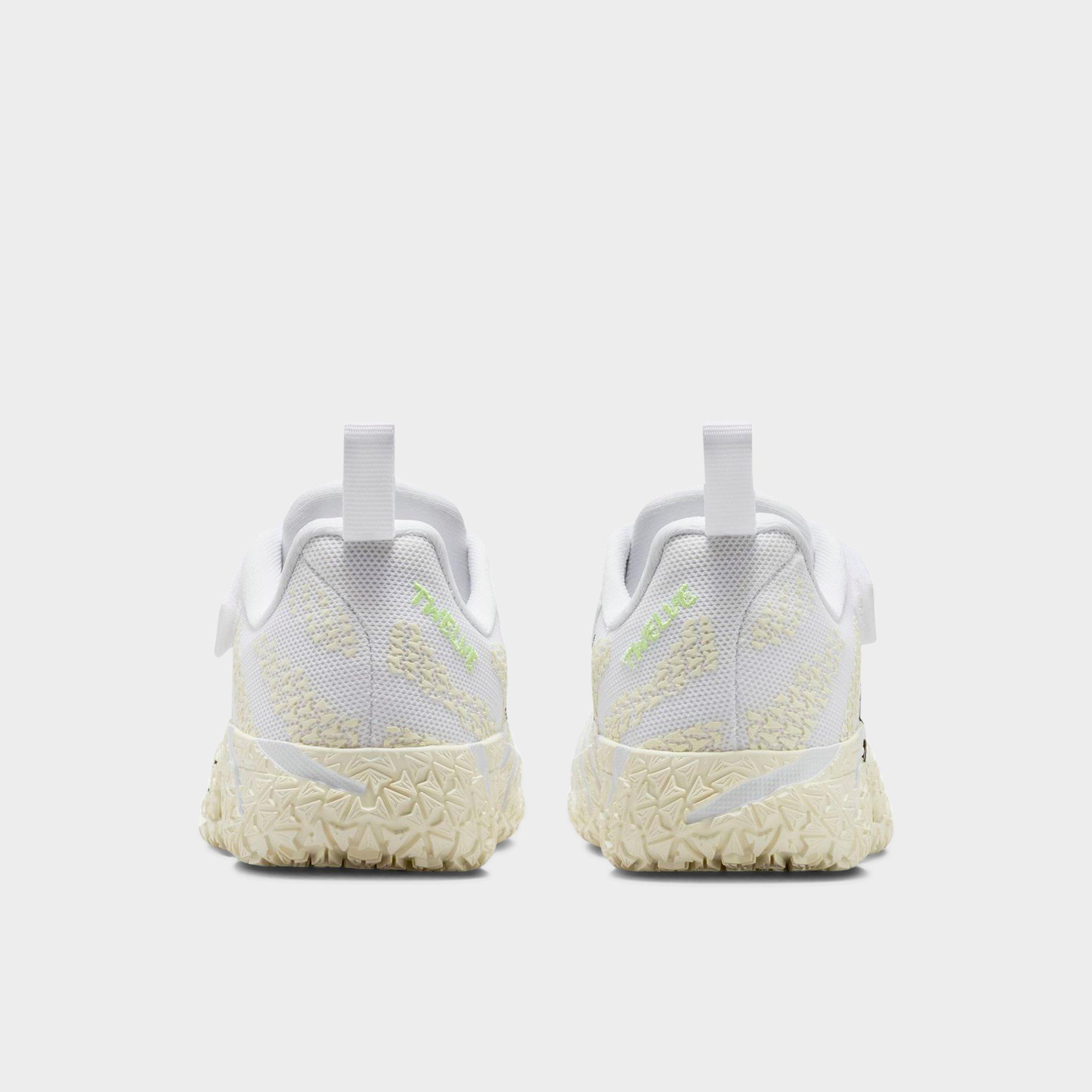 Little Kids' Nithtke Ja 3 Stretch Lace Basketball Shoes - White/Coconut Milk/Desert Khaki/Black - Back view