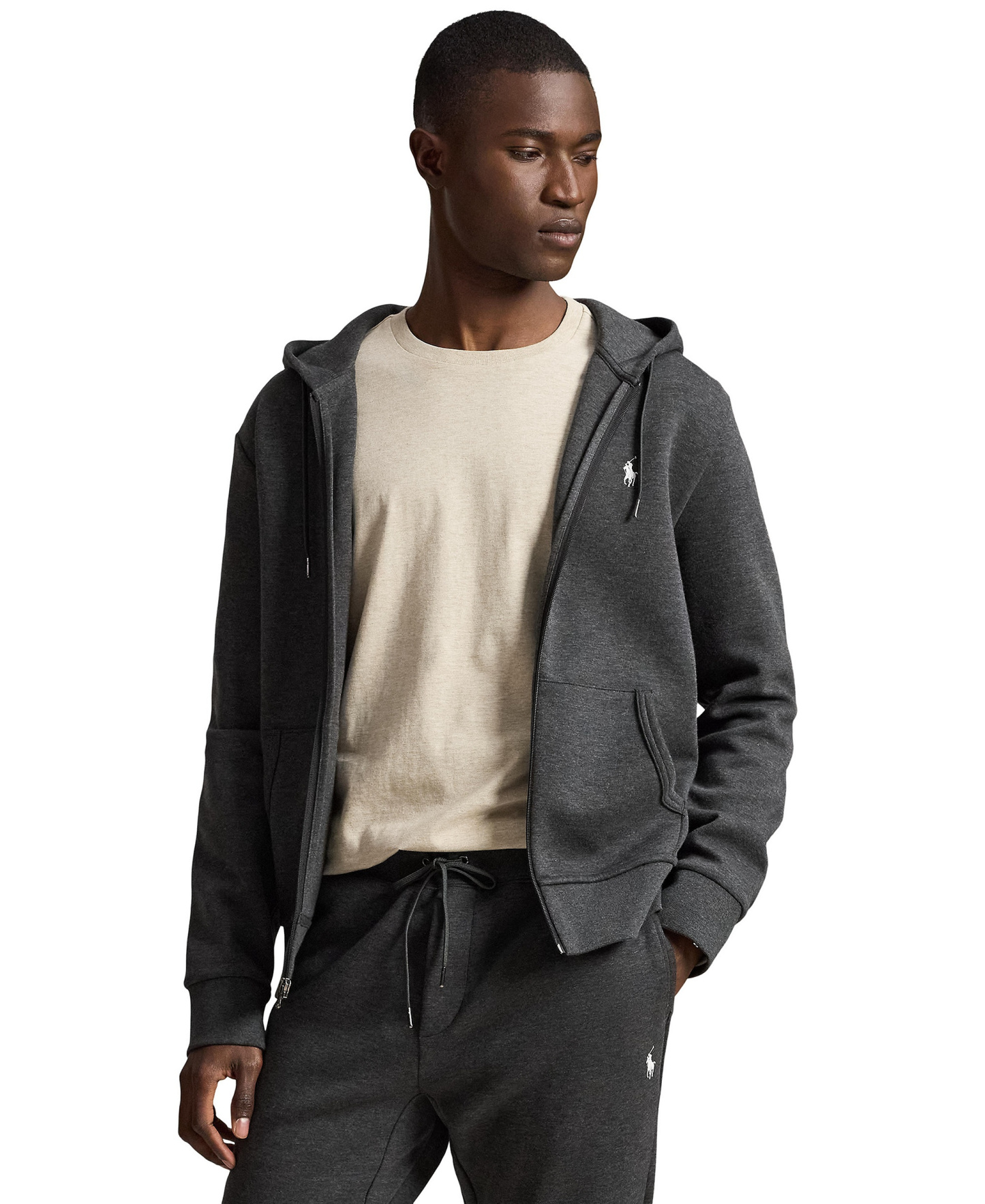 Polo Ralph Lauren Men's Double-Knit Full-Zip Hoodie - Windsor Heather/c1730