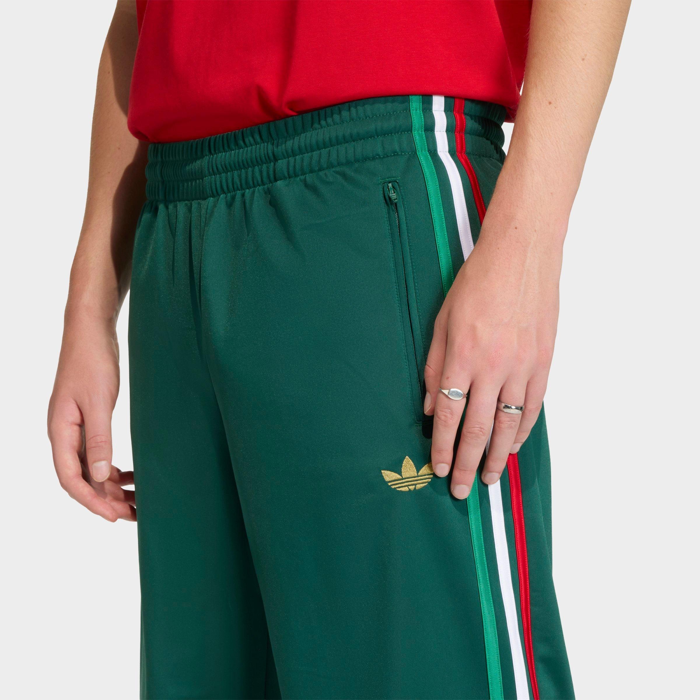 Men's adidas Originals adicolor Firebird Track Pants - Team Dark Green/Bold Green/White